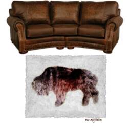 Buffalo Faux Fur Area Rug - Hand Sewn Western Decor - thumbnail 3
