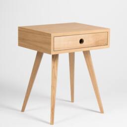 Kuub - Mid Century Modern Nightstand, Bedside Table, End Table With Solid Oak Wood Drawer - thumbnail 2