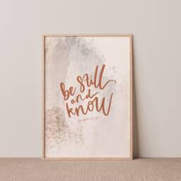 Be Still & Know Print, Bible Verse Scripture, Christian Art Wall Art, Scripture Prints, Gifts, Home Decor - thumbnail 3