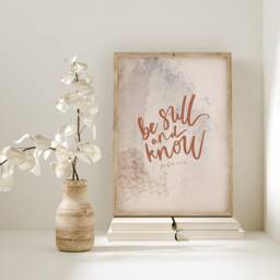 Be Still & Know Print, Bible Verse Scripture, Christian Art Wall Art, Scripture Prints, Gifts, Home Decor - thumbnail 2