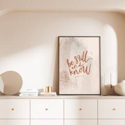 Be Still & Know Print, Bible Verse Scripture, Christian Art Wall Art, Scripture Prints, Gifts, Home Decor - thumbnail 1