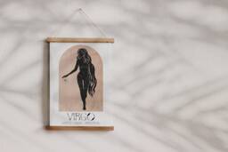 Virgo Boho Zodiac Print - Star Sign Art, Astrology Poster, Bohemian Aesthetic, Celestial, Divine Feminine Energy, Constellation Bedroom - thumbnail 1
