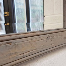 Handmade Wall Mirror Handcrafted Mirror Gray Driftwood Shabby Chic Solid Wood - thumbnail 3