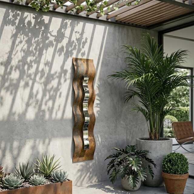 Outdoor Metal Wall Art - Garden Sculpture Handcrafted Patina Rustic Gerden Decor For Outdoors - image 1