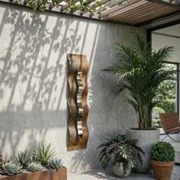Outdoor Metal Wall Art - Garden Sculpture Handcrafted Patina Rustic Gerden Decor For Outdoors - thumbnail 1