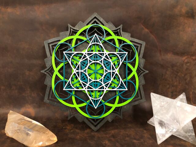 Lotus Mandala, Metatron's Cube, Seed Of Life, Wall Art, Laser Cut, Sacred Geometry - image 1