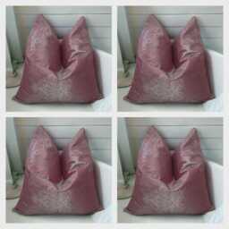 Red Wine Damask Cushion Covers 18x18 - thumbnail 4