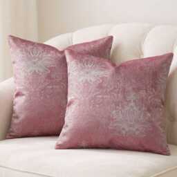 Red Wine Damask Cushion Covers 18x18 - thumbnail 2