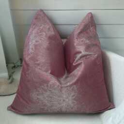 Red Wine Damask Cushion Covers 18x18 - thumbnail 3