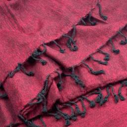 Burgundy Yak Wool Blanket King Size Handmade Meditation Shawl - thumbnail 3
