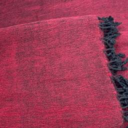 Burgundy Yak Wool Blanket King Size Handmade Meditation Shawl - thumbnail 4