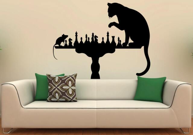 Chess Game Wall Decal Vinyl Stickers Strategy Board Interior Home Design Art Murals Bedroom Decor - 14C01S - image 1