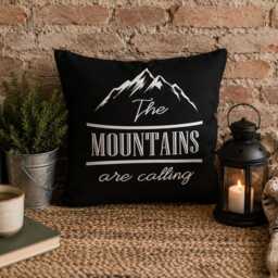 The Mountains Are Calling Pillow, Hiking Gift For Her, Mountain Decor, Camping Lover Gift, Cabin Adventure Outdoor - thumbnail 2