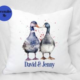 Personalised Love Cushion, Gift For Wife Birthday Or Anniversary, Wedding Gift, Bedroom Decor Pillow, Runner Duck Couple - thumbnail 2