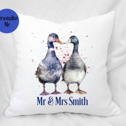 Personalised Love Cushion, Gift For Wife Birthday Or Anniversary, Wedding Gift, Bedroom Decor Pillow, Runner Duck Couple - thumbnail 3