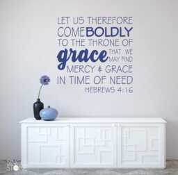 Bible Verse Wall Decal Come Boldly Hebrews 416 - Vinyl Custom Home Decor