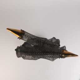 "steel Wire Mesh Sculpture With Gold Ceramic, Tabletop Abstract Art, 13"" X 8.5" - thumbnail 4
