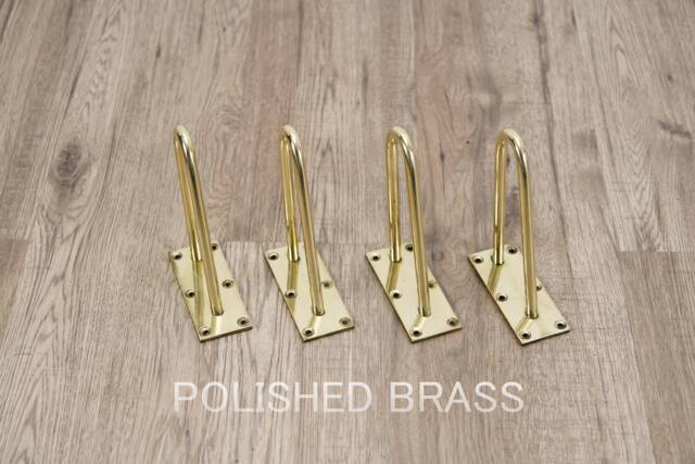 Brass Table Legs, Hairpin Brass, Brass Cabinet Gold Set(4, Height= 6, 5 - image 1
