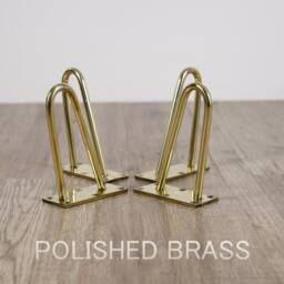 Brass Table Legs, Hairpin Brass, Brass Cabinet Gold Set(4, Height= 6, 5 - thumbnail 3