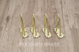 Brass Table Legs, Hairpin Brass, Brass Cabinet Gold Set(4, Height= 6, 5
