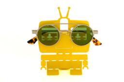 Yellow Robot Glass Holder - Reading Glasses Stand Office Desk Accessories Organization Station Modern Home Decor