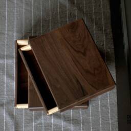 Floating Nightstand Set Of 2 in Solid American Walnut, Nightstans 2, Nightstand Pair, Bedroom Set, Pair Nightstands, Bedside Table - thumbnail 4