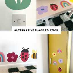 Fabric Flower Wall Decals Kids Playroom, Nursery Decor - thumbnail 3