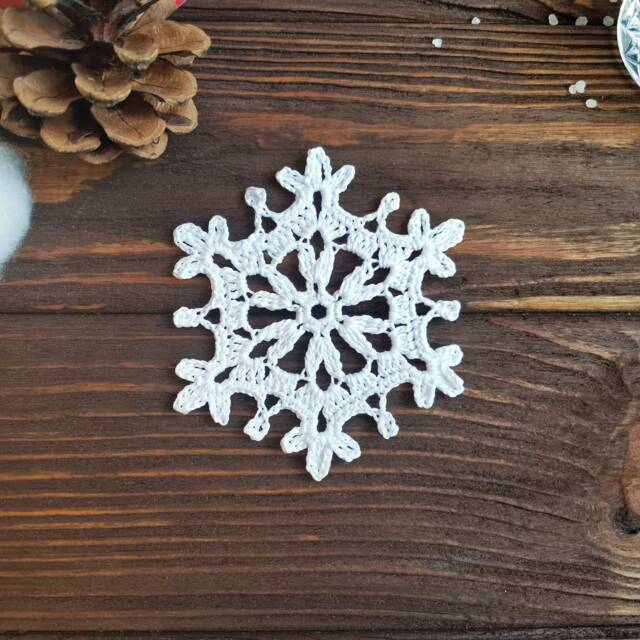 Lace Cotton Snowflake - Made To Order, Indoor Christmas Tree Ornament - image 1