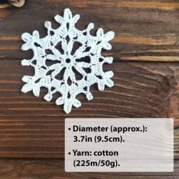 Lace Cotton Snowflake - Made To Order, Indoor Christmas Tree Ornament - thumbnail 2