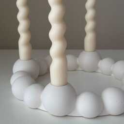 Bubbles Candlestick Holder Jesmonite Taper Candle, Wedding Table Decor - thumbnail 2