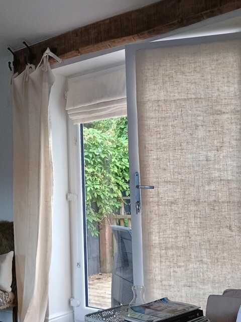 Rustic Ivory Linen Sample, Made To Measure Roman Blind - image 1