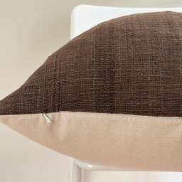 Handwoven Brown Hemp Pillow Cover Vintage Karen Tribal Design - thumbnail 3