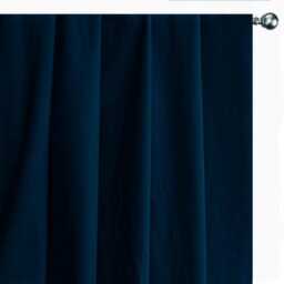 Navy Blue Velvet Curtain Panels, Window Treatment - Rod Pocket, Grommet, Box Pleat, Three Pinch Tab Top & Plain Ring Top