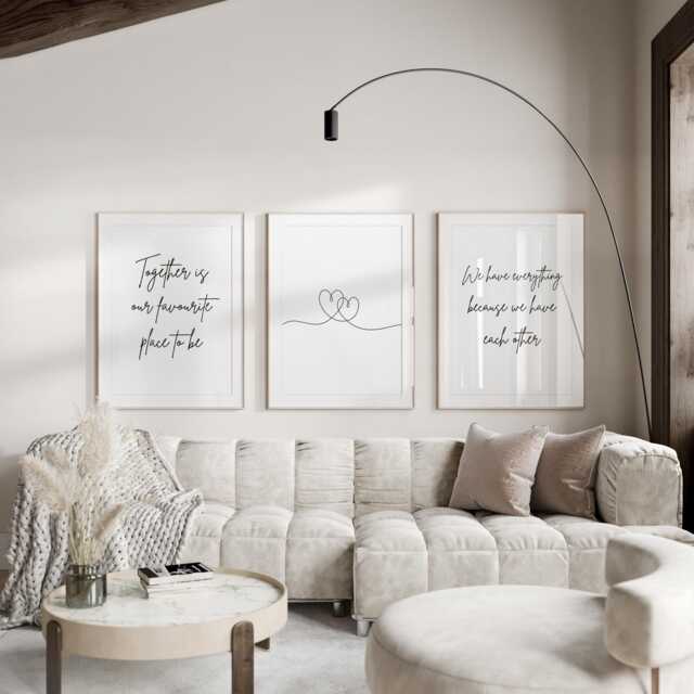 Together Is Our Favourite Place To Be Set Of 3 Prints - image 1