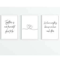 Together Is Our Favourite Place To Be Set Of 3 Prints - thumbnail 2