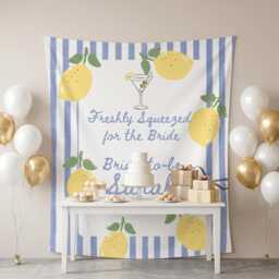Lemon Bachelorette Backdrop, Freshly Squeezed Bride Banner, Las Vegas Party Decor, Custom Sarah Wall Tapestry, Citrus Bridal Shower Sign - thumbnail 2