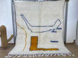 Morrocan Rug - Rugs For Living Room Handmade Area Rugs Wool Aboujaad Beni Ourain Berber Rug- Moroccan 5.4x7.4 Ft - thumbnail 1