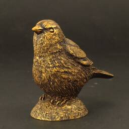 Imitation Bronze House Sparrow Bird Statue Hand Cast Resin Figurine