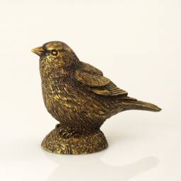 Imitation Bronze House Sparrow Bird Statue Hand Cast Resin Figurine - thumbnail 3
