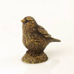 Imitation Bronze House Sparrow Bird Statue Hand Cast Resin Figurine - thumbnail 2