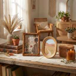 Eclectic Mixed-Shape Picture Frames - Vintage Boho Decor With Gallery Wall/Desktop Accents For Home Gift, Unique Frame Lovers - thumbnail 4