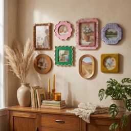 Eclectic Mixed-Shape Picture Frames - Vintage Boho Decor With Gallery Wall/Desktop Accents For Home Gift, Unique Frame Lovers - thumbnail 2