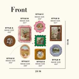 Eclectic Mixed-Shape Picture Frames - Vintage Boho Decor With Gallery Wall/Desktop Accents For Home Gift, Unique Frame Lovers - thumbnail 3
