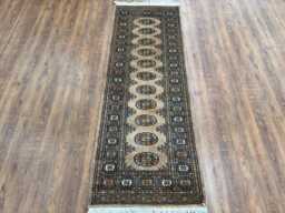 2x6 Beige Color Bokhara Rug - Runner Hallway Stairs Bukhara Living Room Woolen Afghan Silver - thumbnail 1