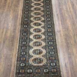 2x6 Beige Color Bokhara Rug - Runner Hallway Stairs Bukhara Living Room Woolen Afghan Silver - thumbnail 2