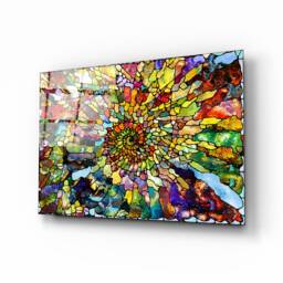 Colourful Spiral Glass Wall ArtTempered Printing-Wall Decor-Large Art-Wall Hangings-Abstract-Fractal-Swirl Art - thumbnail 1