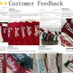 Personalized Knit Christmas Stocking 2025 Family Stockings, Knitted Stockings With Name, Monogram Stocking, Holiday Decor - thumbnail 3