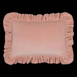 "Soft Velvet Pillow With Frill ""Apricot" - thumbnail 4