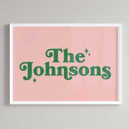 Custom Surname Print - Personalised Family Name Retro Funky Style Groovy Colourful Wall Decor Wedding Gift New Home Unframed - thumbnail 3