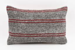 Turkish Kilim Pillow Cover Handwoven Wool Throw - 16x24 - thumbnail 1